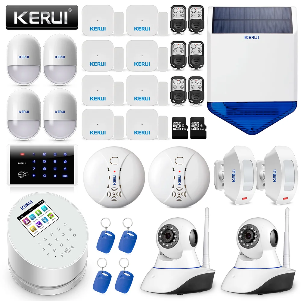 Беспроводной Детский комплект KERUI W2 WIFI GSM PSTN с автоматическим набором + дымовая