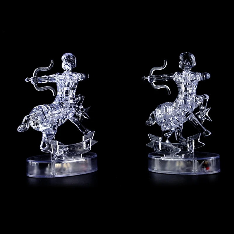 3D Twelve Constellation Crystal Puzzle Diy Building B locks Educational Toys Self-Installing Light Sagittarius | Игрушки и хобби