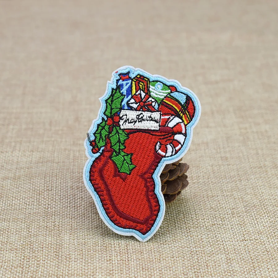 10 шт. рождественские чулки заплатки для одежды утюжок на переноске вышитый