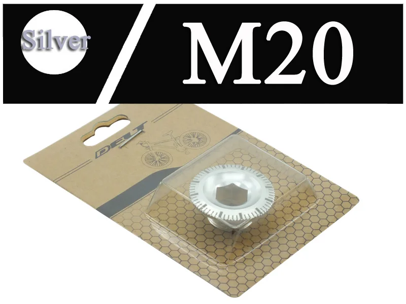 Silver M20 MTB дорожный горный велосипед Крынка на звездочку Болт колпачок для гайки и винта для Shimano 1x M15 M18 M20 фиксирующий кривошипный болт велосипедная цепь - Цвет: Silver M20