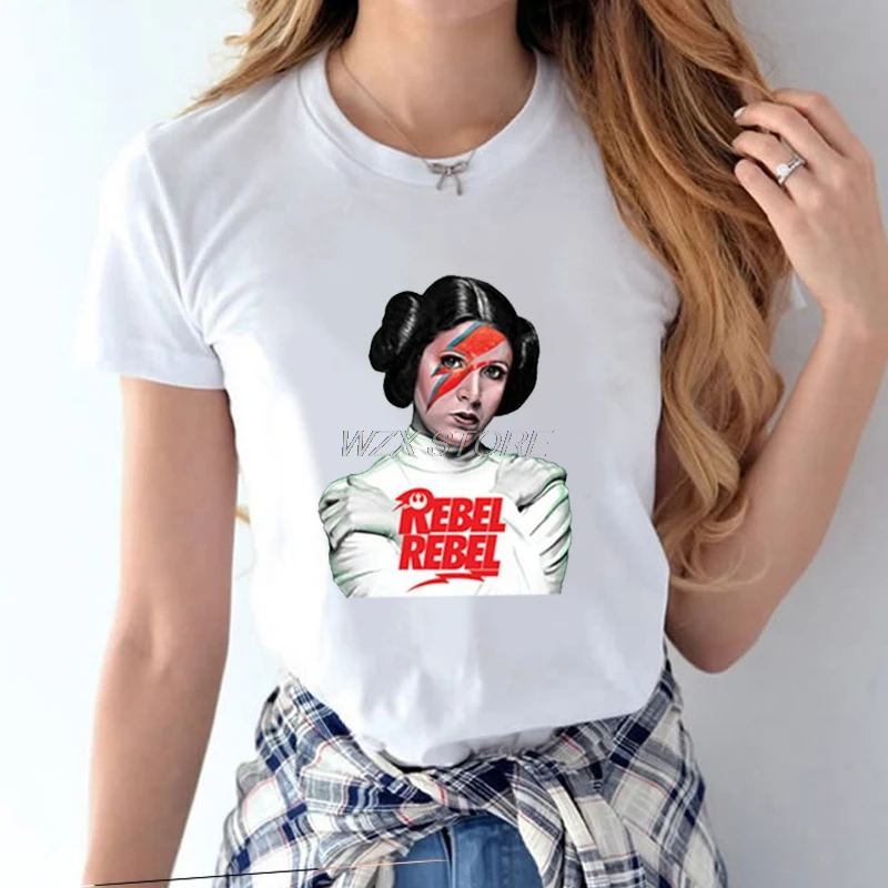 Модная футболка Женская Минималистичная принцессы Leia Rebel Girl тонкая одежда