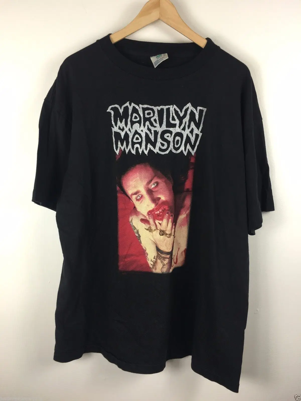 Футболка в стиле рок с логотипом Marilyn Manson I am the god of fck | Мужская одежда