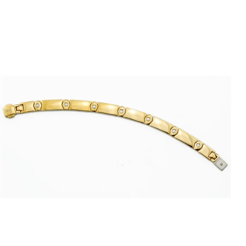 Био-магнитный браслет из нержавеющей стали 316L золотистого цвета | Украшения и