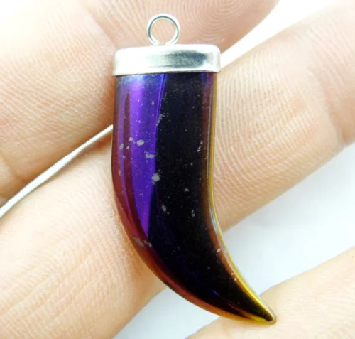 Натуральный кварц хрусталь титана гематит ручная работа рожки подвеска с