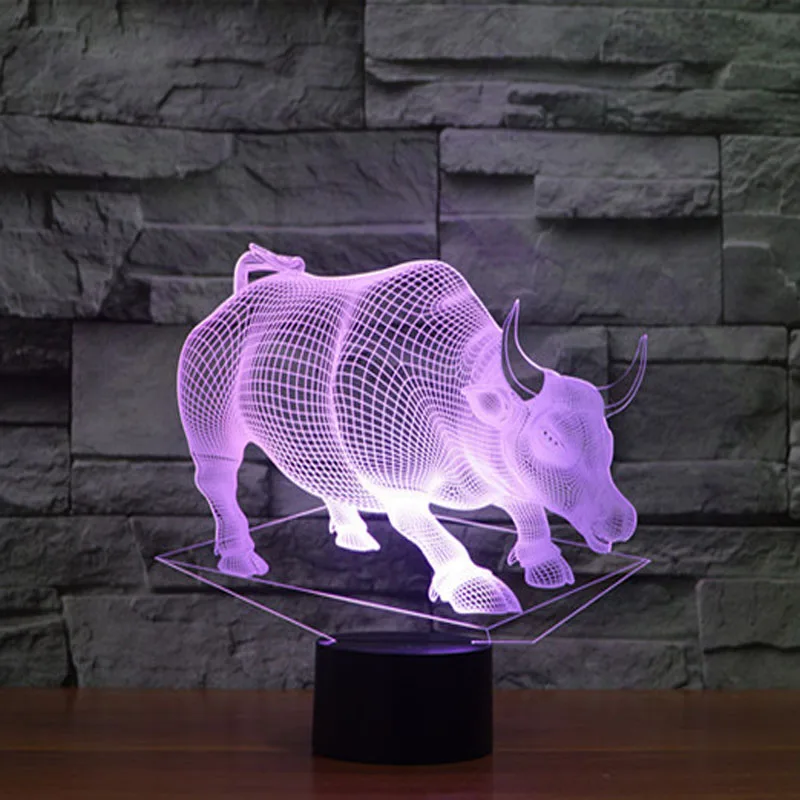 

Bull Shape table Lamps USB Charge or 3*AAA Battery Led Night Light Novelty Night Lamp Christmas Gifts for Kids