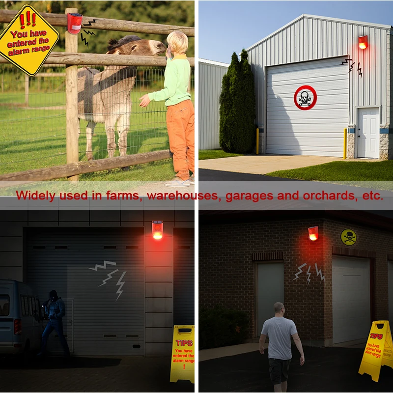 Новейсветильник сигнализация на солнечной батарее 110 дБ 6 светодисветодиодный