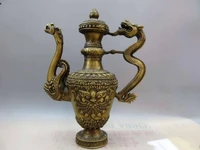 11 82 inch elaborate chinese copper kirin dragon statue wine pot teapot