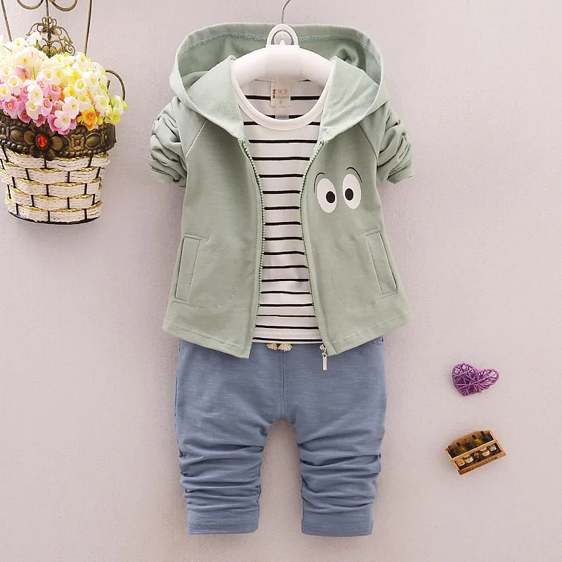 BibiCola baby Boys Clothing Set Autumn 3 Pieces Cartoon sui Hooded +T-shirt+ Pants Suits Baby Boys&ampGirls sport Clothes set | Детская