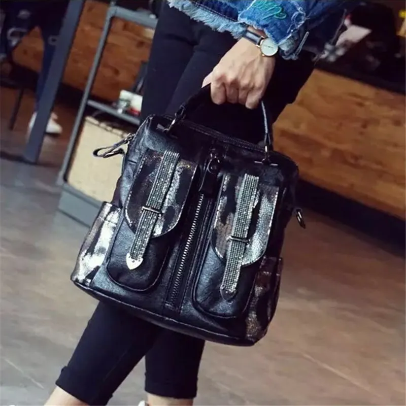 Новый высококачественный рюкзак женский кожаный молодежная сумка модная Ретро