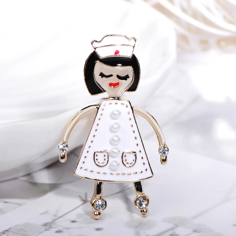 Женская брошь в форме юбки Blucome эмалированная с искусственным жемчугом