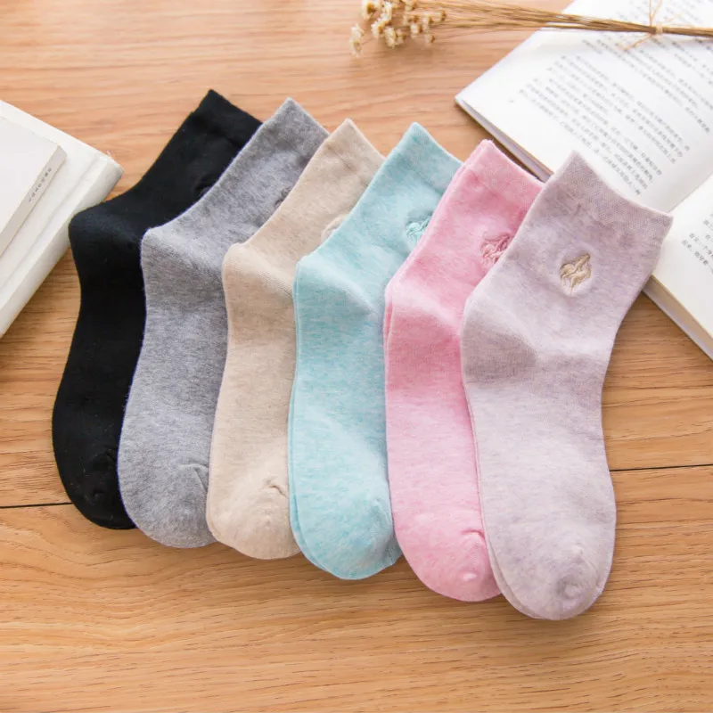 Real Christmas Socks The New Autumn And Winter Cotton Fashion Embroidery Color In Tube Female Wholesale Limited