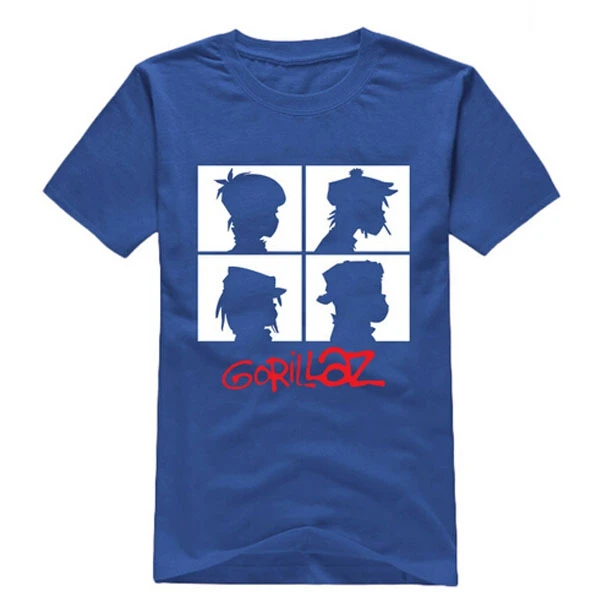 Мужская рок группа чакахан лапша Мурдок руссель короткий рукав Gorillaz мужские