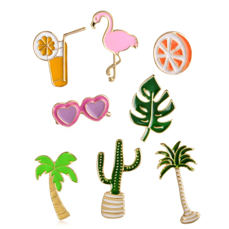 Модная летняя брошь с пляжной тематикой эмалированная заколка в виде мультяшных