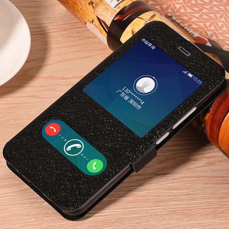 Чехол для Meizu M5 M 5 Meilan Оригинальный флип чехол из искусственной кожи с окошком