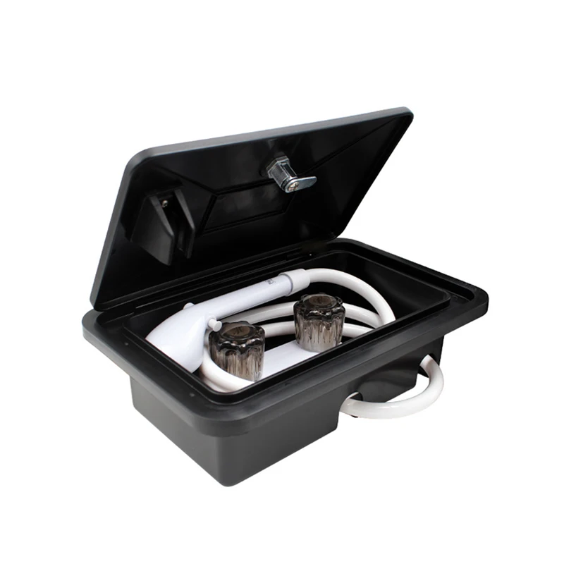 

External shower box cold and hot switch shower head with plastic hose RV car Bathroon Nozzle Marine Boat Accessories
