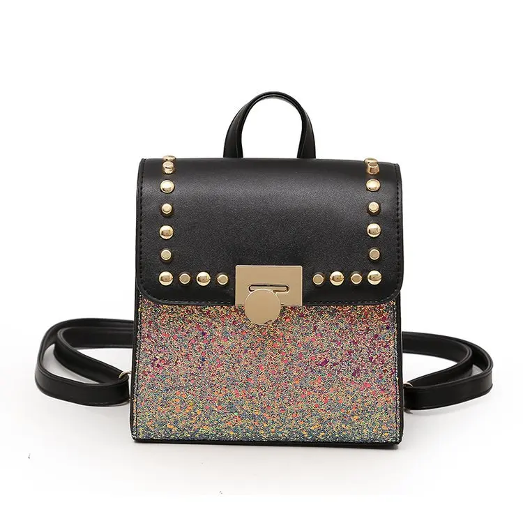 Модное платье с блестками и рюкзак женский Для женщин кожаный mochilas mujer 2018 для