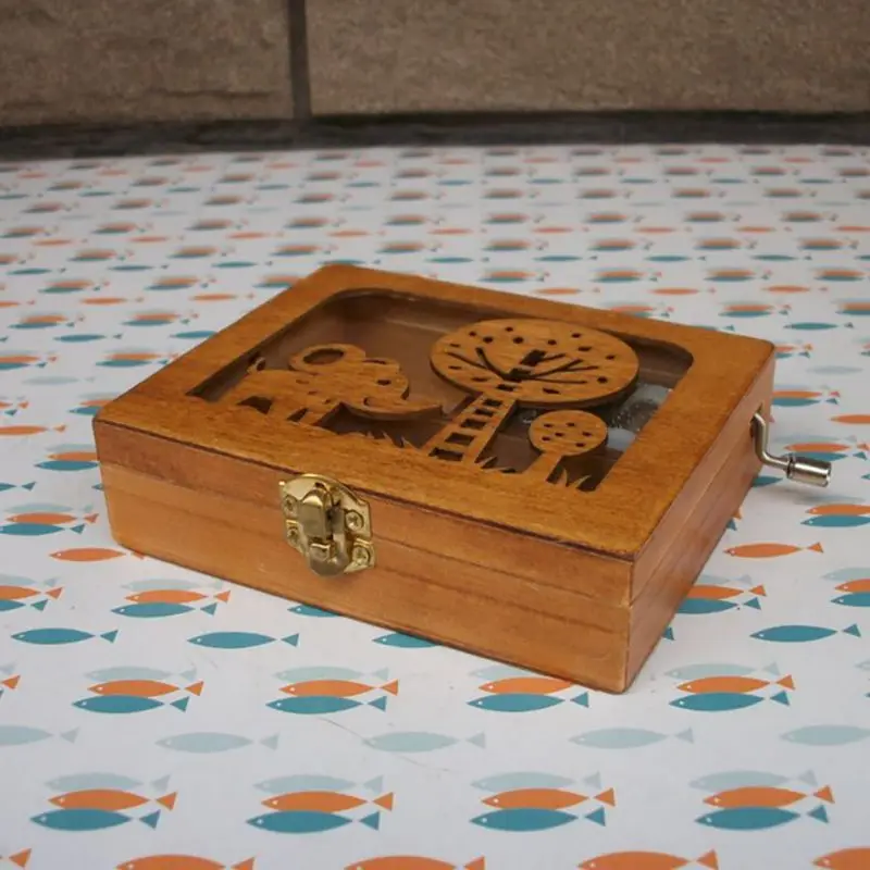 Горячие SellingMusic Box DIY деревянная механическая рукоятка ремесло мини музыкальная шкатулка движение подарок