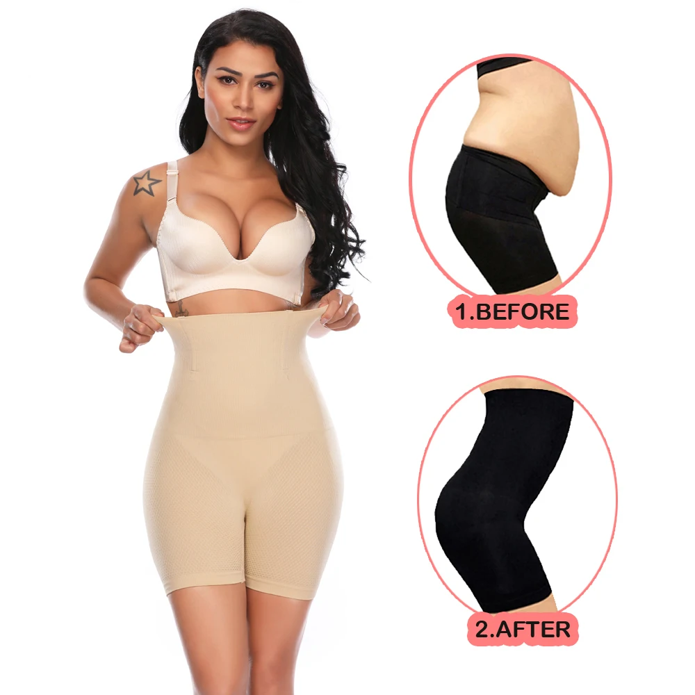 Бесшовный обтягивающий Для женщин Body Shaper Комплект Hi-утягивающий корсет на талию, Управление тела коррекция фигуры, тренировка для талии трусы с высокой талией штаны USPS/UPS