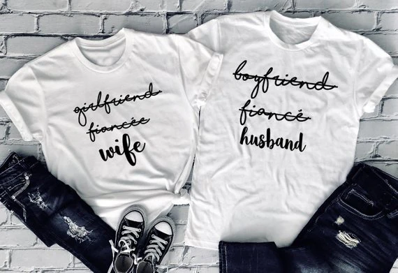 Одинаковая футболка для пары, для свадьбы, для жены, Camisetas, для мужчины, для мужчины, вечерние топы для свадьбы, одинаковые комплекты