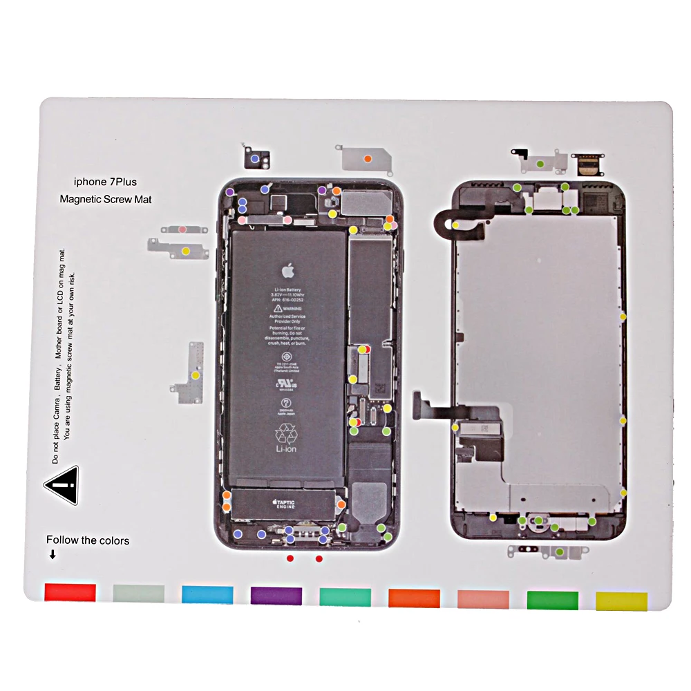 10 шт. Магнитный винт коврик для iPhone 5/5c/5S/6/6 Plus/6s/6s Plus/7/7 Plus/8/8 plus профессионального гида для мобильного телефона инструменты для ремонта
