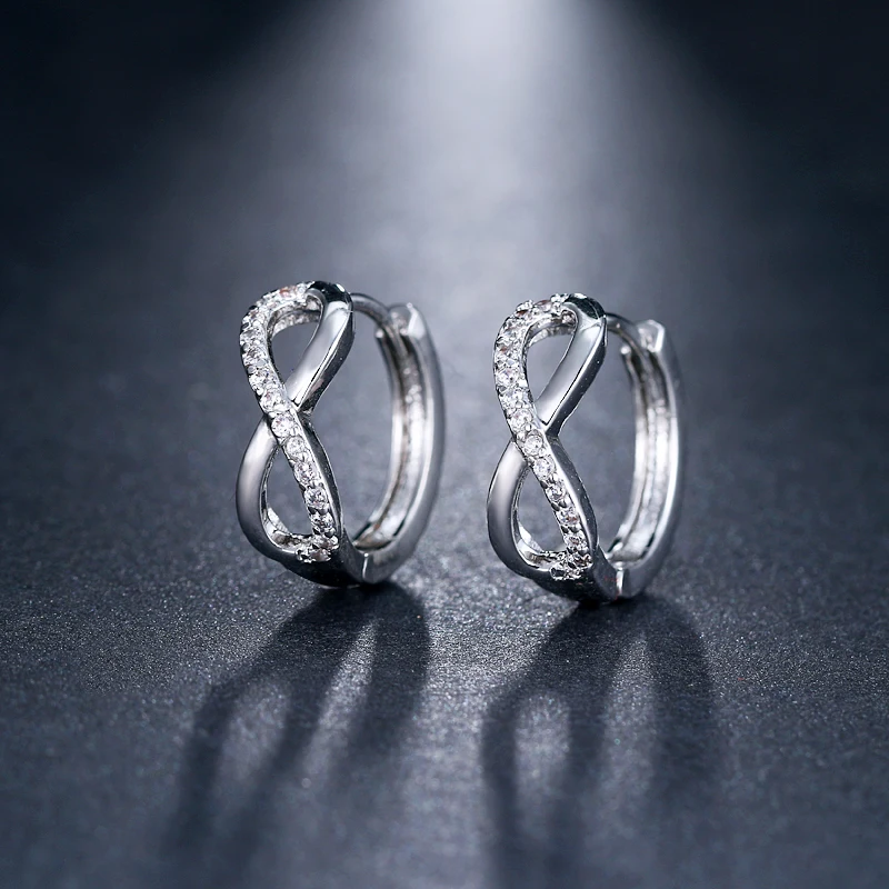 Женские серьги пусеты EMMAYA круглые с фианитом и кристаллами новый дизайн|studs for