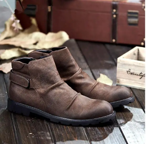 

Осенне-зимние Ботинки Martin; мужские ботинки из натуральной кожи с высоким берцем в британском стиле