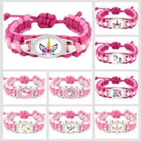 unicorn horse adjustable paracord bracelets flamingos charm bracelets women girls fashion jewelry best friends party gift