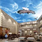 3D большие потолочные обои с изображением синего неба и белых облаков орла, Настенные обои для гостиной, спальни, домашнего декора