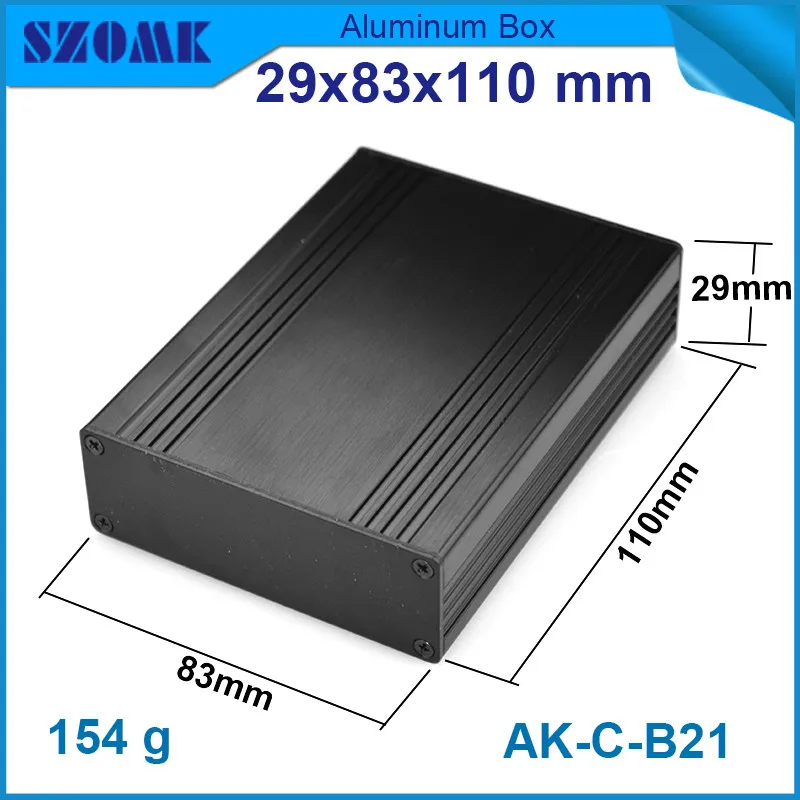 1 шт. черный матовый алюминиевый шкаф для электроники с радиатором 29*83*110