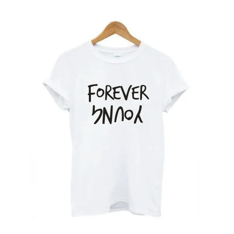 Женская футболка с коротким рукавом Forever Young летняя повседневная хипстерская