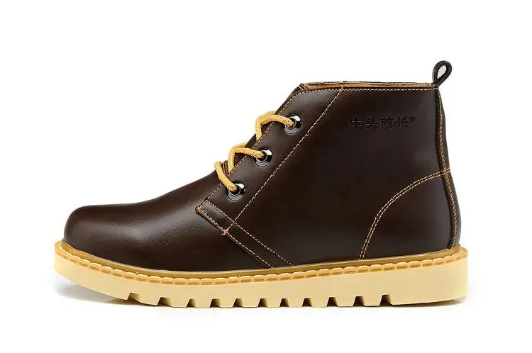 Spring boots outdoor men's casual shoes leather high-top Korean version of tooling | Обувь