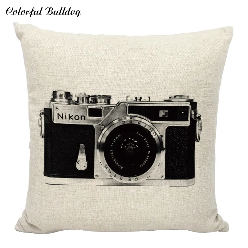 Подушка Чехол гитары Камера из смеси хлопка и льна подушки автомобиль диван