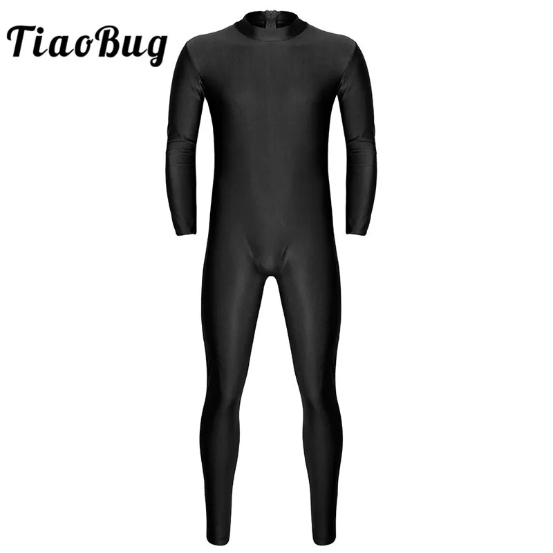 Мужские слитные костюмы TiaoBug с длинным рукавом плотно облегающие однотонные