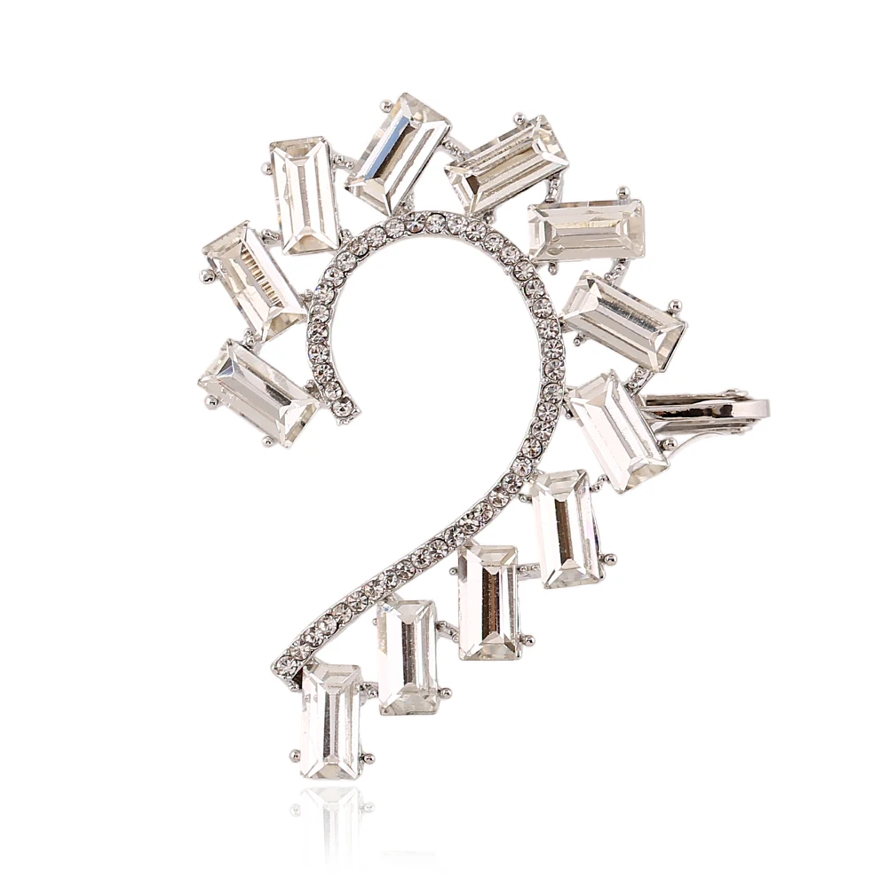 Квадратном каблуке с украшением в виде крупных кристаллов Кафф серьги гвоздики