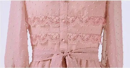 Женское кружевное лоскутное шифоновое платье однотонное цельнокроеное с