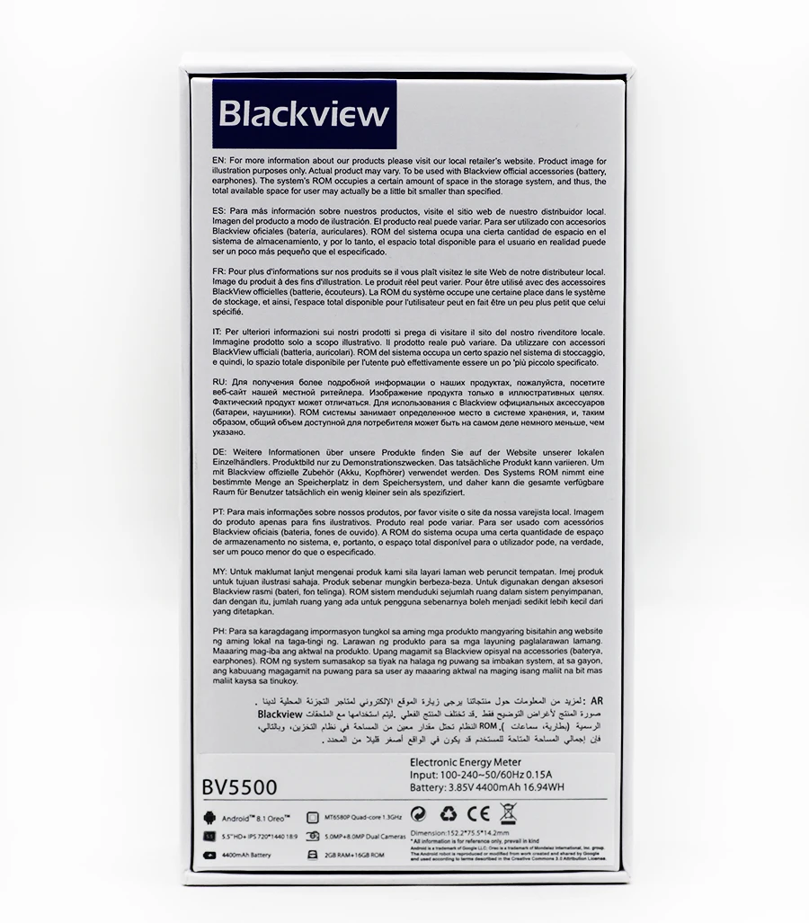 Blackview BV5500 5," IP68 Водонепроницаемый Прочный Открытый Смартфон 2 ГБ+ 16 ГБ Android 8,1 4400 мА/ч, Две сим-карты 18:9 мобильного телефона