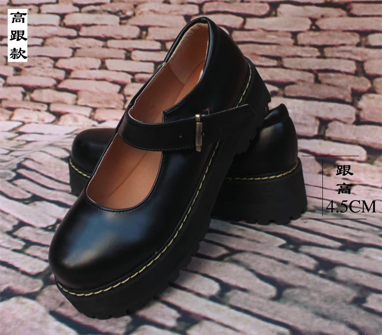 Черные туфли принцессы Лолиты Милые японские женские для косплея Женские из