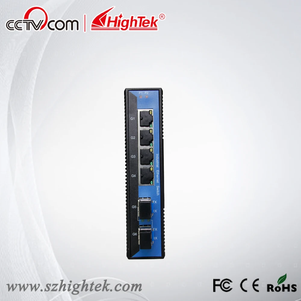 Hightek hk-86204s ООН управления 10/100/1000 м промышленных 2 порт Оптическое волокно и 4 порта