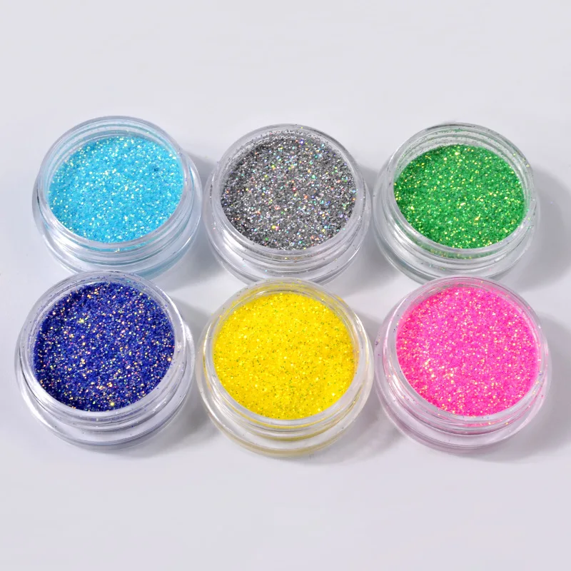 6 шт. 3D пигменты блестки для ногтей|nail glitter|nail art powdersequins nails |