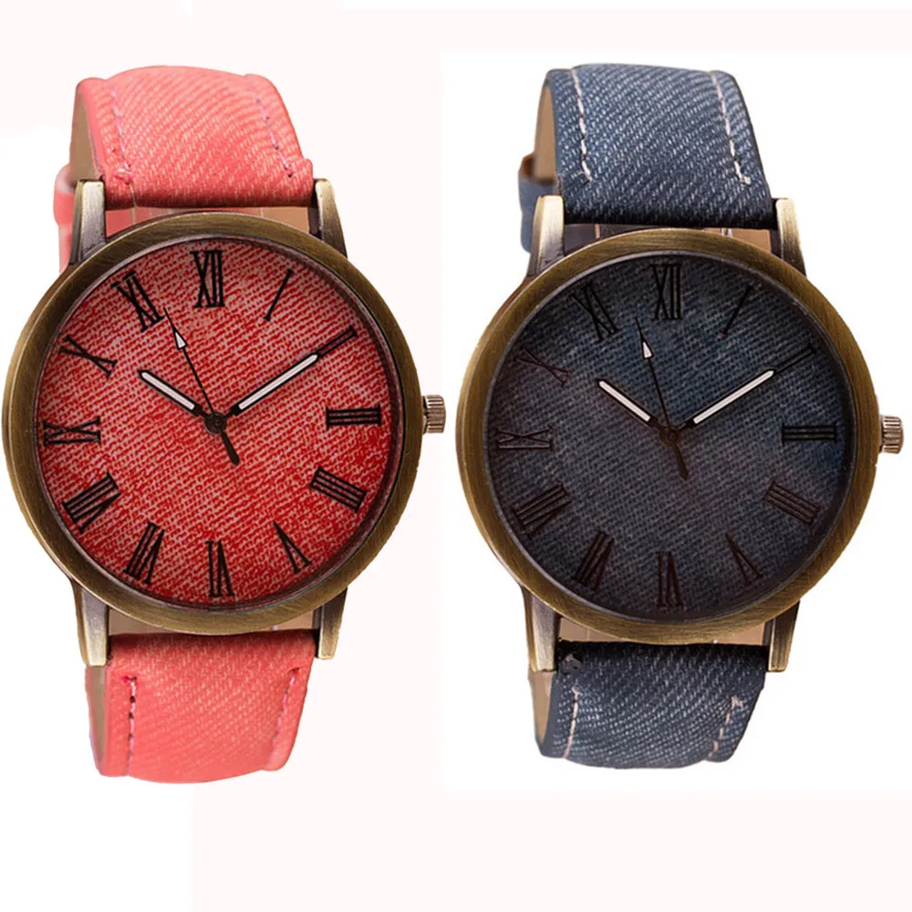 Лидер продаж Horloges Vrouwen мужские и женские винтажные джинсовые круглые повседневные ковбойские Аналоговые кварцевые наручные часы Reloj Mujer Kadin Saat& A