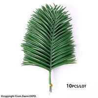 10 pcs latex artificial bamboo coconut palm plant tree leaf branch frond wedding garden outdoor decor fake green leaves bouquet