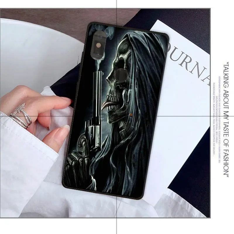 Babaite Grim Reaper Skull Skeleton Custom Photo Soft Phone Case for Redmi 5 plus Note 4 4X Xiaomi MI 6 8 8SE Mobile Cover | Мобильные