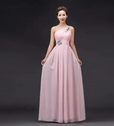 DongCMY Robe De Soire CG1020 длинное торжественное вечернее платье вечерние шифоновые на одно плечо со шнуровкой Большие размеры vestido de festa - Цвет: pink