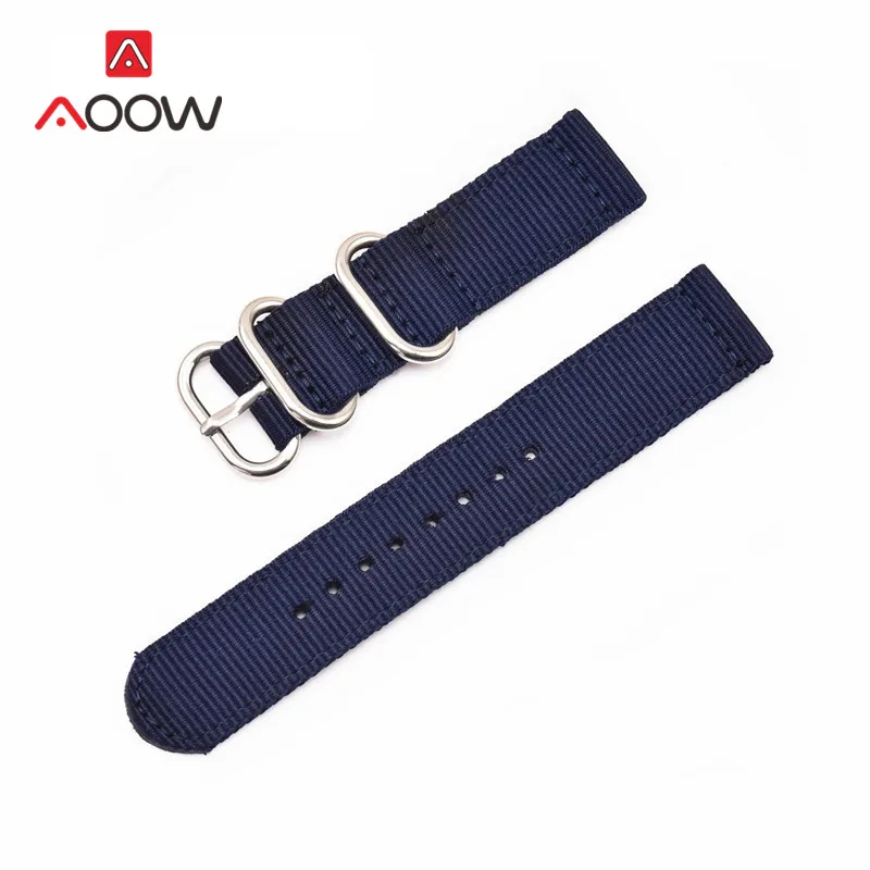 Dark Blue s Тканый нейлоновый ремешок Nato 18 мм 20 мм 22 мм 24 мм для samsung Galaxy Watch Active 42 мм 46 мм Amazfit сменный Браслет из ткани - Цвет ремешка: Dark Blue s