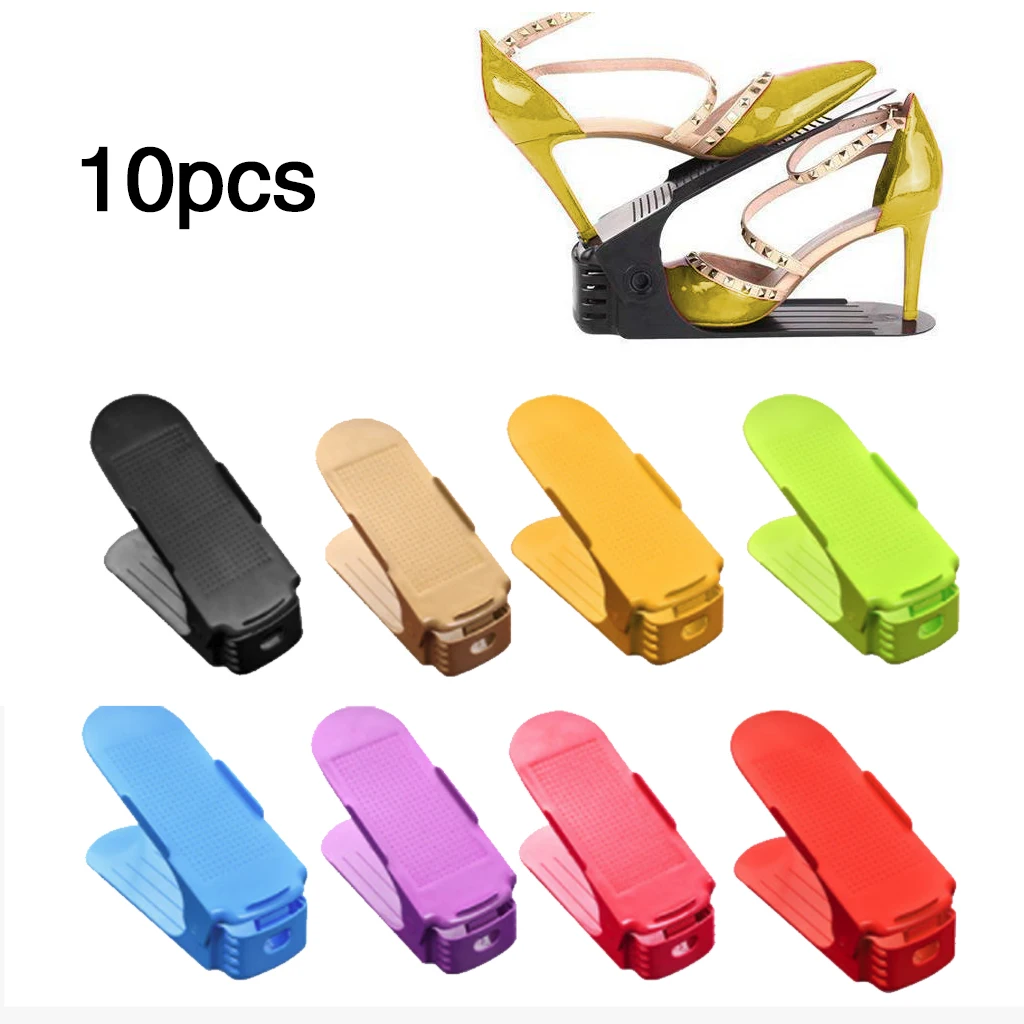 Durable Colorful Adjustable Shoe Rack Stand Organizer Footwear Support Space Saving Cabinet Closet Storage Shoe Stand Shoerack