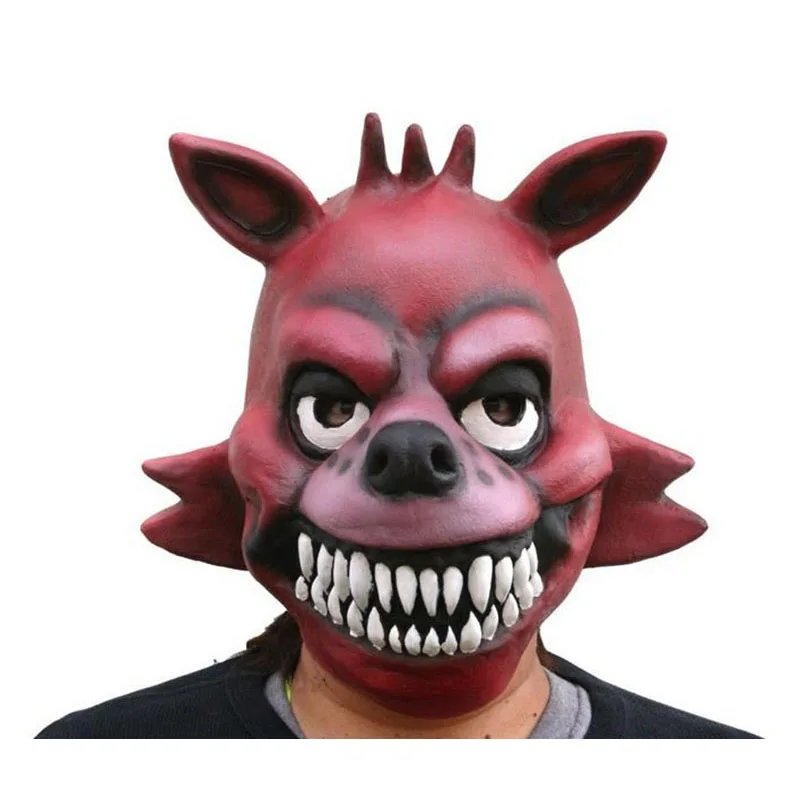 Пять ночей у Фредди FNAF маска Фредди Fazebear сумки Чика; Фокси страшные маски для вечеринки в честь празднования Хеллоуина реквизит полное лицо латексные маски - Цвет: Красный