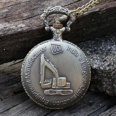 

Новинка, античные бронзовые кварцевые карманные часы-подвески с экскаватором джисиби, мужские ожерелья, лучший подарок 10 шт./лот