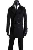 mens trench coats spring autumn plus size casual clothing mens double breasted coat slim black casaca hombre manteau long homme