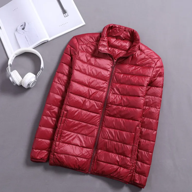 Зимняя мужская куртка с перьями Сверхлегкий пуховик белая на утином пуху верхняя