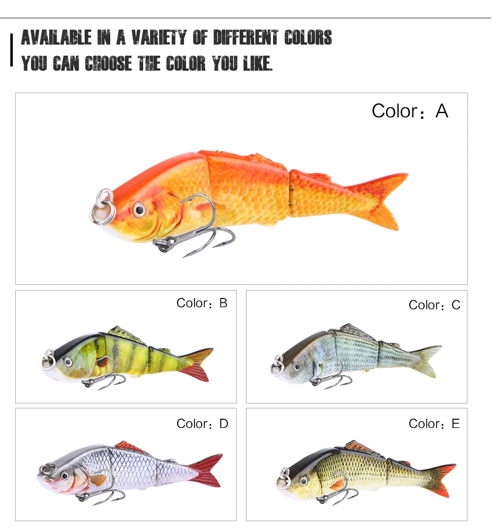 Fishing Lure 63mm 4.5g obblers 3 Segment Multi Jointed Artificial LureLifelike Swimbait Slow Sinking Crankbaits | Спорт и
